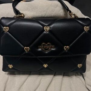 Love Moschino Black Quilted Heart Bag